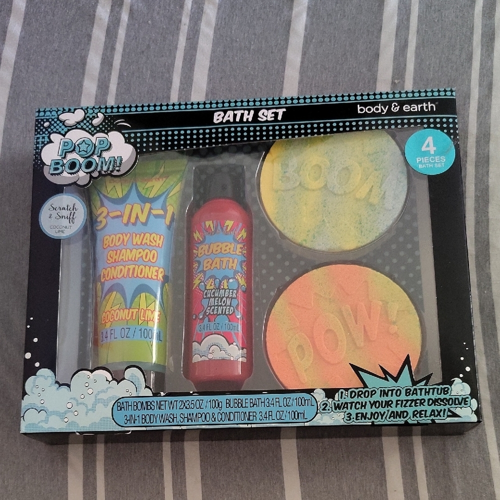 Kids Bath Set - Colorful 4-Piece Set